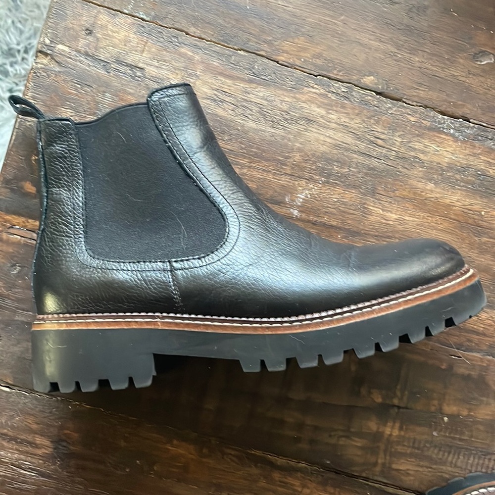 Black Chelsea boot; barely worn. These boots are in great condition
